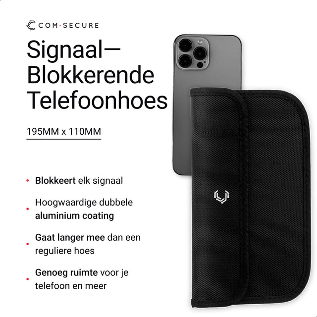 Comsecure signaalblokkerende hoes voor telefoon en autosleutels